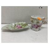 Vntg Nippon Shaving mug & Lefton dish