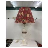 Porcelain lamp with floral shade