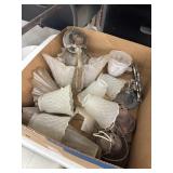 Vintage Light Fixture & Glass Shades Lot
