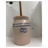 Vintage MARSHALL POTTERY 2 Gallon Blue Stripe