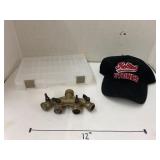 Rolling Stones cap, hose splitter, & lure box