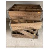 4- wooden beverage crates