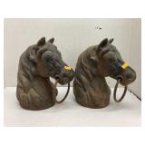 Vntg cast iron horse post toppers