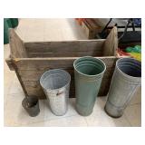 Metal Vases and Wooden Decor Box