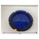 LE Smith Company blue glass ashtray