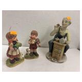 2 Erich Stauffe Figurines & Clock Maker Builder
