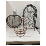 Wire baskets and wine rack