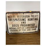 Metal Wildlife Restoration Project sign