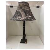 Metal lamp w/ camo shade
