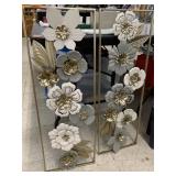2cnt Metal Flower Wall Decor