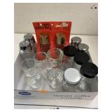 S&P Shakers, Shot Glasses, Jars
