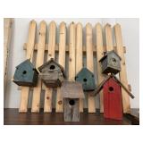 Picket fence and bird houses