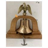 Nautical Brass bell and wood stand