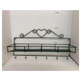 Metal shelf and hook wall hanging
