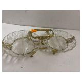 Vintage French Crystal Double Divided Vanity