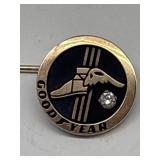 Good Year Pin marked  12 Kt GF