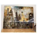 Abstract cityscape painting (3ï¿½ x 4ï¿½)