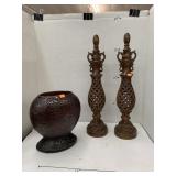 Vase and 2 Decor Pieces