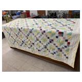 Yellow and Green Quilt - stained