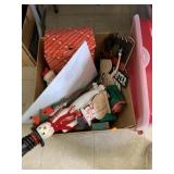 Box of Christmas decor and ornament storage