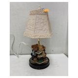 Resin bears lamp w/colored molded shade