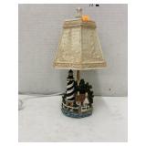 Resin lighthouse lamp w/ lighted shade