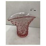 Fenton Cranberry Hobnail Vase