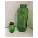 2cnt Green Glass Bottles