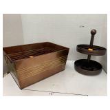 Metal Bucket and Tiered Trays
