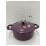 Purple enameled cast iron Dutch oven