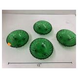 4cnt Green Glass Bowls