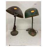 Vntg cast iron desk lamps (one needs rewired)