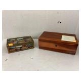 Vntg Peruvian painted glass trinket/Lane boxes