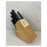 J.A. Henkels Stainless Steel knife set & wood