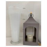 Large Glass Vase and Lantern