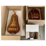 Glass Pumpkins and Candle Decor