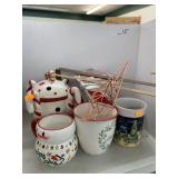 Christmas mugs, jars, misc