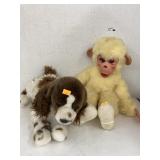 Vntg Monkey Doll by Rushton Co & puppy