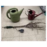 Watering Can and tree branch decor