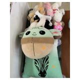 Zebra Pillow and Stuffed Animals