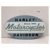 Metal Harley Davidson motorcycle sign