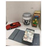 Plastic Car, Dominoes, Fisher Price Tumble Tower,