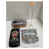 Harley Davidson Tin, Poker Chips, Glass, Wallet