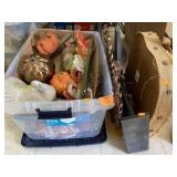 Tote of Fall decor and signs