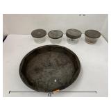 HA Glass Bowls with Metal lids and Metal Pan