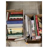 2 boxes of cookbooks and magazines