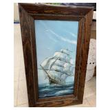 Ship Painting, signed, approx 30in x 18in