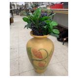 Vase with Fake Flowers, approx H 22in