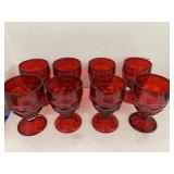 8cnt Red Glass Goblets