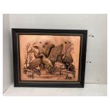 Framed, signed, 2-D duck picture